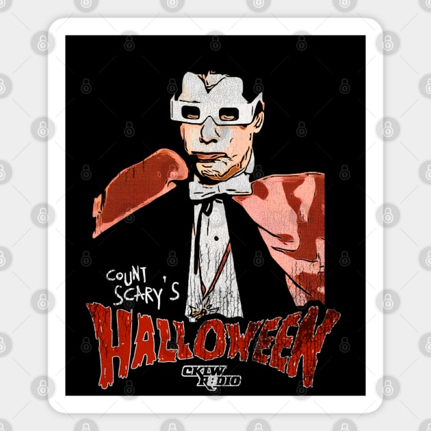 Count Scary's Halloween 80s Horror Movie Radio Host Magnet by darklordpug